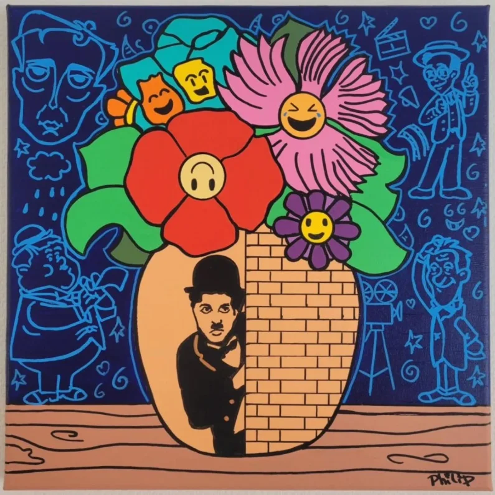 Laugh — Acryl op canvas, 40 × 40 cm, 2025